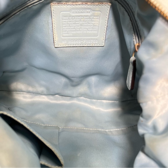 Coach Signature Brown and Blue Shoulder Bag - Picture 8 of 8